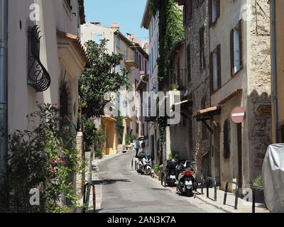 Wanderung bis zu Chateau-Musee Grimaldi, Cagnes-Sur-Mer Stockfoto