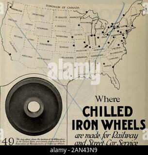 Kanadisches Transport- und Vertriebsmanagement. • • &gt; " 18 KANADISCHE EISENBAHN- UND MEERESWELT Juni 1921. [7 --^^ ^IN ION OF CANADA V N HO*). Wenn die Karte oben den Standort der Ihe49/0iindripsin in den vereinigten Staaten und Kanada anzeigt.vertreten durch die Vereinigung der Hersteller Von Gekühlten Autoreihen Chicago51 LouisBuffaloPittsburgClevelandAmherst RS.MontréalMich City, lndLouisvilleMt Vernon, 111Ft. Wayne. BirminghamAtlantaSavannah Boston Huntingdon WVA Detroit Wilmington .Del St. Paul Houston.Tex Kansas City, Kan Hannibal Ma Denver Beading. PA Tacoma Baltimore Rochester, N.Y Richmond .Va Stockfoto