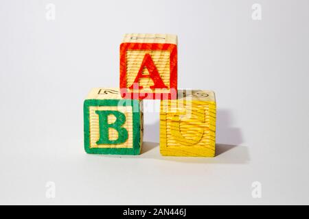 Hölzerne Alphabet Blöcke Stockfoto