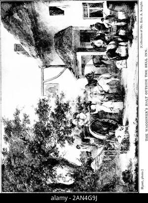 George Morland; sein Leben und seine Werke . .landet Gemälde. Morland seinerseits nahm ein ausgefallenes Tosom der Juwelieruhren und sperrte ihnen, eifrig, die Bilder ab, die für beträchtliche Summen verkauft werden sollten: Er wurde vom Uhrmacher selbstverständlich aufgenommen, und die Verhandlungen erhöhten nur seine Peinlichkeit, statt sie zu reduzieren. Ein weiterer Begleiter, den Dawe erwähnt, war Aklever Ventriloquist; und bei einer Gelegenheit wird uns gesagt, dass dieser Mann den Künstler nach Billingsgate begleitete - ein Ort, den Morland sehr gern besuchte, wie dort, Saidhe, ich höre j Stockfoto