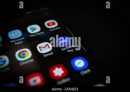 Bild von Samsung Anwendung auf Samsung Galaxy 9. Stockfoto