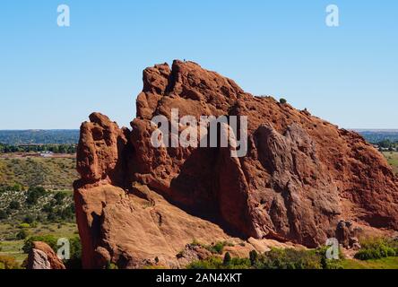 Eine große Sandstein Berg im Herzen der Garten der Götter blickt auf Colorado Springs Stockfoto