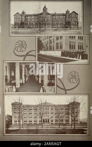 Die Creighton Chronik. Eine Gruppe von CAMPION COLLEGE GEBÄUDE - Prairie du Chien, Wisconsin. Eine GRUPPE VON ST. TERESA COLLEGE GEBÄUDE - Winona, Minnesota. Auf der oberen Mississippi 487 das Minnesota Glasaale GLIMPSED erschien die stattliche Dame theNotre Mother-House der Schwestern. In Unternehmen mit dem Reverend John kuhlman, der formerlyprefect von Studien in der Creighton Universität war, bestiegen wir bei noonan Eastbound Train. Legen unsere Reise durch das Land der heavyblack Boden und von mehreren zehntausend Seen die saidto den Stand punkt. Der geschmolzene Schnee lagen überall in Pools, asthough widerstrebend zu beenden Stockfoto
