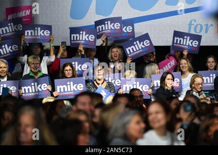 Mike Bloomberg "Frauen für Mike' Bewegung Kick-Off-Veranstaltung, US-Präsidentschaftswahlen Campaigning, Sheraton Hotel, New York - 15 Jan 2020 - Groundswell mov Stockfoto