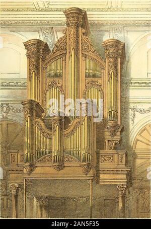 Die Box der Pfeifen: Ein illustriertes Buch über die Orgel: mit Notizen über Orgeln im In- und Ausland. Christus Kirche, NEWGATE STREET, - hat eine große schöne Orgel thewest am Ende der Kirche, ihre vier Türme, die von gehrungen und Kronen überwunden, geben Sie ihm eine Kirche andState Aussehen Obwohl der Fall ist groß, es gibt nichts sehr auffällig; aber die Qualität ofits Inhalt ist gut. ST. CLEMENTS, EASTCHEAP.-nie Orgel steht auf der Südseite der Kirche; es früher am westlichen Ende stand und ist sehr ähnlich, dass an Allerheiligen, aber einer Mehr elaboratedesign, bestehend aus zwei großen Türmen, b Stockfoto