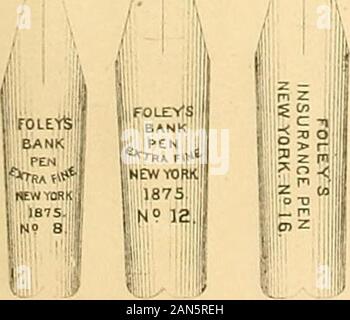 Geschichte der Erfindung und illustriert von Foley's Diamond Spitzen gold Pens. w Ich? 11111?.; Do l d P jda^ £ 3,. Für extra feine: WW Stockfoto