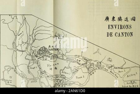 Géographie de l'Empire de Chine: cours inférieur = Fa wen Chung-kuo Kun yü lüeh Chih. u Terminus principal de la Navigation de larivière Yuen ît, et au Centre dune Région assez de limportance peuplée, Donne, et comme Marché et comme Cen-tre de distribution. Cest par là que se Font les 4/io du com-merce Gebrauch du Koei-tcheou jpj;)&gt;. Industrie et Commerce. - Outre lextraction dumercure, de la Houille.., lexploitation des Forêts.., onpeut citer, comme industries de cette Provinz, La Fabri-kation de toiles, qui occupe Un certain Nombre douvriersà Pi-tsié hien gjL gj Jgg (Ta-ting Fou^% Stockfoto