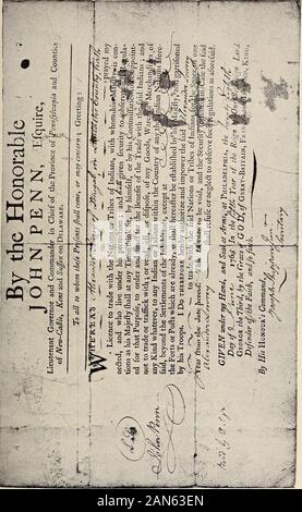 Die Wilderness Trail; oder, die Ventures und Abenteuer von der Pennsylvania Händler auf dem Allegheny Pfad, mit einigen neuen Annalen des alten Westens, und die Aufzeichnungen der einige starke Männer und einige schlechte. Geschichte der beenpartially in vorhergehenden Kapiteln gegeben. Die Post des Miamis wurde auf dem Standort des heutigen Fort Wayne, Indiana, von dem sich die Band von LaDemoiselle 1747 revoltierten und baute das Dorf Pickawillany, inwhat ist jetzt der Staat Ohio; und die Post von La Riviere Blanche (1747) war wahrscheinlich das gleiche wie das der White River (der Cuyahoga), an dem Saguin seinen Handel p Stockfoto