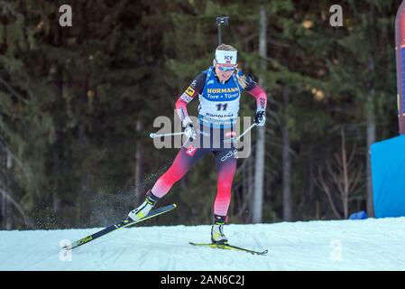 Ruhpolding, Deutschland. 15 Jan, 2020. Tiril Eckhoff Norwegen bei den IBU Weltcup Biathlon, Frau 7,5 km Sprint in der Chiemgau Arena am Januar 15, 2020 in Ruhpolding, Deutschland. Credit: ESPA/Alamy leben Nachrichten Stockfoto