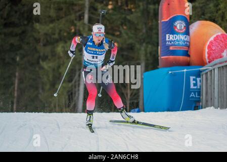 Ruhpolding, Deutschland. 15 Jan, 2020. Tiril Eckhoff Norwegen bei den IBU Weltcup Biathlon, Frau 7,5 km Sprint in der Chiemgau Arena am Januar 15, 2020 in Ruhpolding, Deutschland. Credit: ESPA/Alamy leben Nachrichten Stockfoto