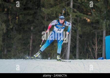 Ruhpolding, Deutschland. 15 Jan, 2020. Lena Haecki der Schweiz bei der IBU Weltcup Biathlon, Frau 7,5 km Sprint in der Chiemgau Arena am Januar 15, 2020 in Ruhpolding, Deutschland. Credit: ESPA/Alamy leben Nachrichten Stockfoto