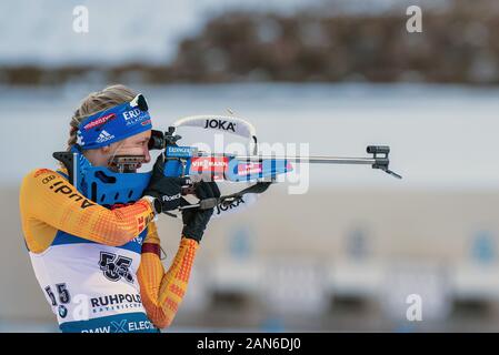 Ruhpolding, Deutschland. 15 Jan, 2020. Vannesa Hinz in Deutschland bei den IBU Weltcup Biathlon, Frau 7,5 km Sprint in der Chiemgau Arena am Januar 15, 2020 in Ruhpolding, Deutschland. Credit: ESPA/Alamy leben Nachrichten Stockfoto