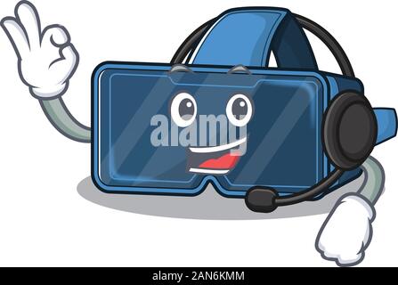 Smiley vr virtual reality Cartoon Character Design tragen Kopfhörer Stock Vektor