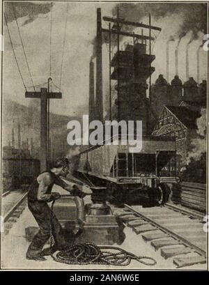 Kanadische Transport & Distribution Management. Warten Sie nicht, dass der switchinglocomotive oder eine Bande von Männern. Dieses AUTO ABZIEHER requiresonly EIN MANN. Kapazität 5000 kg bei 20 m pro Minute 2000 lbs. Bei 55 Fuß eine Minute völlig Wetterfest Agenten: Harvard Turnbull & Co... Toronto Kelly Powell Ltd.... Winnipeg Robert Hamilton --- Vancouver Ferguson&Palmer - London, Ger KANADISCHEN MEAD - MORRISON CO LIMITED 285 BEAVER HALL HILLMONTREAL GUT UND O NT; pevfovm & Yicc ander Job zählt Stockfoto