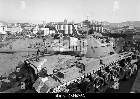 Genua (Italien), September 1986, Landung der 30.Division der US National Guard in der NATO Übungen in Europa zu beteiligen Stockfoto