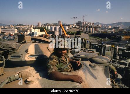 Genua (Italien), September 1986, Landung der 30.Division der US National Guard in der NATO Übungen in Europa zu beteiligen Stockfoto