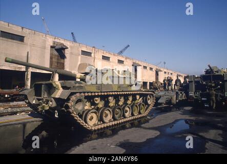 Genua (Italien), September 1986, Landung der 30.Division der US National Guard in der NATO Übungen in Europa zu beteiligen Stockfoto