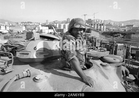 Genua (Italien), September 1986, Landung der 30.Division der US National Guard in der NATO Übungen in Europa zu beteiligen Stockfoto