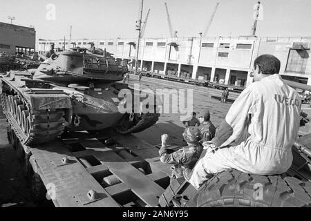 Genua (Italien), September 1986, Landung der 30.Division der US National Guard in der NATO Übungen in Europa zu beteiligen Stockfoto