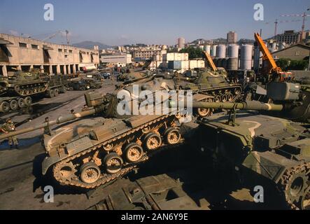 Genua (Italien), September 1986, Landung der 30.Division der US National Guard in der NATO Übungen in Europa zu beteiligen Stockfoto