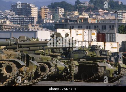 Genua (Italien), September 1986, Landung der 30.Division der US National Guard in der NATO Übungen in Europa zu beteiligen Stockfoto