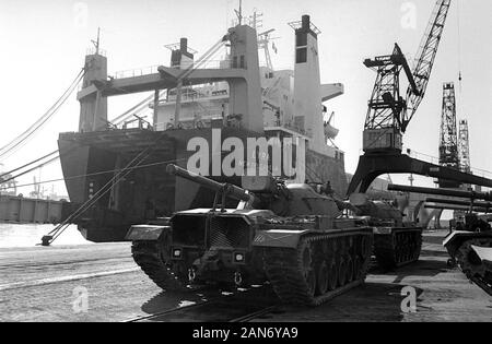 Genua (Italien), September 1986, Landung der 30.Division der US National Guard in der NATO Übungen in Europa zu beteiligen Stockfoto