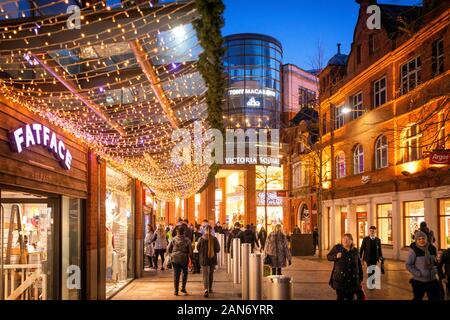 Victoria Square Einkaufszentrum zu Weihnachten in Belfast Stockfoto