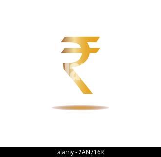 Indien, Rupie Symbol. Vector Illustration, flache Bauweise Stock Vektor