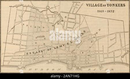 Geschichte der Westchester County: New York, einschließlich Morrisania, Kings Bridge, und West Farmen, die im Anhang zu der New York City/wurden. Mir Platz. Atas unsere Karte von 1843 zeigt, es waren aber sechs Straßen seinen Broadway Ende kam es auf der Südseite des thetraversing seine drei hundert und zwanzig Hektar, die Methodistische Kirche, statt der Norden, wie Ashburtonnow namens Broadway anil im wesentlichen Teile der | Avenue jetzt. Jetzt Ashburton Avenue, nepperhan Avenue, 3 genannt. Die vorliegende Nepperhan Avenue, Ausweitung der Nepperhan fromUnion Street, Street und Main Street. South Broadway, ne Stockfoto