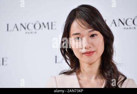 Tokio, Japan. 15. Jan 2020. Die japanische Schauspielerin Erika Toda nimmt an der Pressekonferenz für Lancome in Tokio, Japan, am 15. Januar 2020. Quelle: LBA/Alamy leben Nachrichten Stockfoto