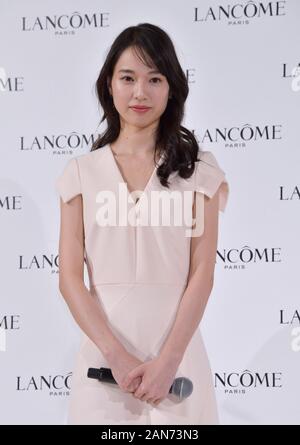 Tokio, Japan. 15. Jan 2020. Die japanische Schauspielerin Erika Toda nimmt an der Pressekonferenz für Lancome in Tokio, Japan, am 15. Januar 2020. Quelle: LBA/Alamy leben Nachrichten Stockfoto