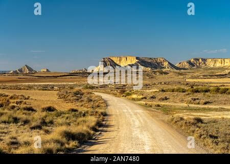 Bardenas Reales - eine Halbwüste natürlichen Region im Südosten von Navarra (Spanien) Stockfoto