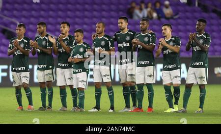 Orlando, Estados Unidos. 16 Jan, 2020. Die SE Palmeiras Spieler, in einem Match gegen das Team von C Atlético Nacional SA, während eine gültige Match für die Florida Schale, in Orlando das Stadion der Stadt. Credit: Cesar Greco/FotoArena/Alamy leben Nachrichten Stockfoto