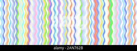 Line Art.-Zoll-breitbild-abstrakten geometrischen Hintergrund. Mehrfarbige wellenförmige Streifen. Nahtlose Muster in Memphis Stil. Stockfoto