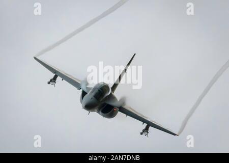 Fairford, Gloucestershire, UK - 20. Juli 2019: italienische Luftwaffe M-346 Master zeigt International Air Tattoo in Fairford 2019 Stockfoto