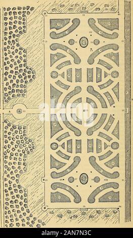 Des gärtners Magazin und Registrieren der ländlichen & inländischen Verbesserung. Abb. 54. Betten aus Nr. 9. bis 12. 612 FloisoerGarden an esholt Hall, Yorkshire. Abb. 55. Bei flower-garden Esholt Halle. Stockfoto