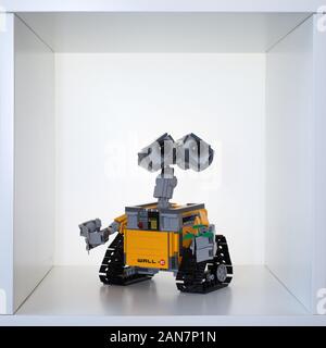 Wall-e Lego Figur aus dem Disney Pixar Film Stockfoto