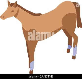 Geschwindigkeit Pferd Symbol, isometrische Stil Stock Vektor