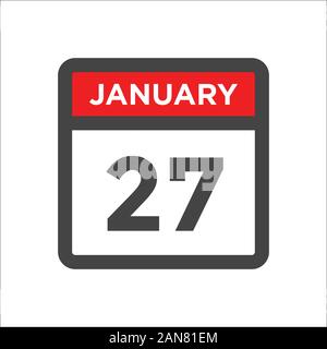 Januar 27 Symbol Kalender w Tag des Monats Stock Vektor