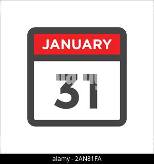Januar 31 Symbol Kalender w Tag des Monats Stock Vektor