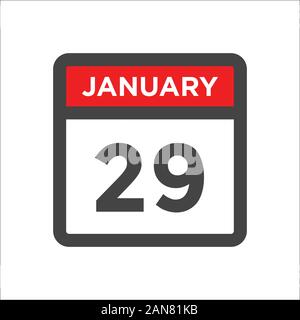 Januar 29 Symbol Kalender w Tag des Monats Stock Vektor