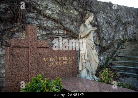 Grab von Maurice Utrillo und Lucie Valore. Montmartre. Saint-Vincent Friedhof. Stockfoto