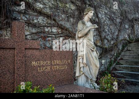 Grab von Maurice Utrillo und Lucie Valore. Montmartre. Saint-Vincent Friedhof. Stockfoto