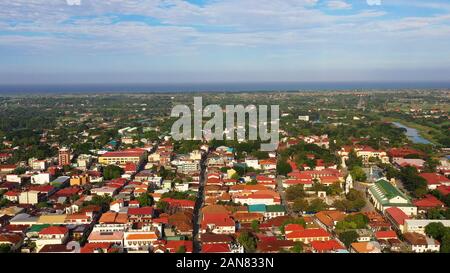 Alte Stadt Vigan in den Philippinen. Historische Kolonialstadt im spanischen Stil Vigan, Philippinen, Luzon. Historische Gebäude in Vigan city, Weltkulturerbe der UNESCO steht. Stockfoto