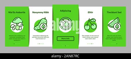 Bio Eco Lebensmittel Onboarding Elemente Icons Set Vector Stock Vektor