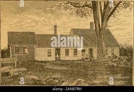 Geschichte der Sanbornton, New Hampshire. ; David Taylor, jetzt Bickford, nearElm - Bäume die ersten Täufer meeting-Haus; und im Prescott, Anmerkung. 0 und zuletzt der Knox Homestead, im neuen Staat. Der anmutigsten sowie einer der dicksten im Kofferraum andbroadest im Schatten des Einzigen elms in der Stadt wird vermutet, dass inder alten Weide (im Haus), wie rechts whiletraveling von Clarks Ecke auf dem Platz gesehen. Eine andere, in der Nähe von T. W. Schneider auf dem Platz, ist bemerkenswert, dass Sie eine Ihrer armsor Hauptzweige mehrere Fuß im rechten Winkel von der Amtsleitung, w Stockfoto