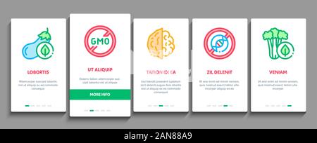 Bio Eco Lebensmittel Onboarding Elemente Icons Set Vector Stock Vektor