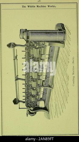 Beschreibender Katalog mit Anweisungen für die Einrichtung, Pflege und Verwendung von Kämmen Maschinen durch in Maschine arbeitet hergestellt: Hersteller von Baumwolle Maschinen, Whitinsville, Mass., USA. ^ Die in Maschine arbeitet. Verbesserte Kämmen Maschine * Unsere verbesserte Kämmen Maschine Baumwolle wird von y% Heftklammer Kamm heften ohne weitere Änderung^ als Einstellung oder Timing. Diese Maschine enthält mehrere Funktionen, die improvementson sind unsere alten Maschine, constiruting ein großer Fortschritt, und largelyincreasing der wirtschaftliche Wert der Maschine auf alle Arten ofstock. Die Spezialitäten im Co, beachtet zu werden. Stockfoto