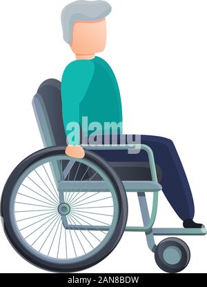 Älterer Mann im Rollstuhl Symbol. Cartoon von älteren Mann im Rollstuhl vektor Symbol für Web Design auf weißem Hintergrund Stock Vektor