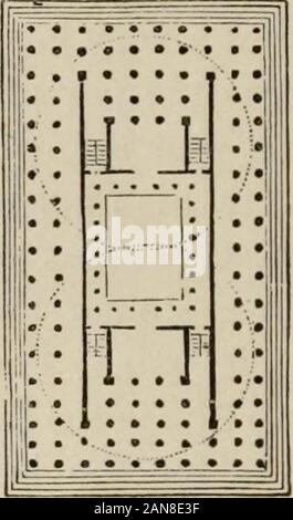 Handbuch der Archäologie, ägyptische, griechische, etruskische und römische. Ein in Portugal, inexcellent Bewahrung. Der Portikus ist Hexastyle Korinthischen. Unter den Griechen und Eomans Die einfachste Form der rectan - linienverkehr Tempel war der apteral oder Ao-nAo?, ohne Spalten; nächsten war, in dem die beiden Seitenwände aus thenaos durchgeführt wurden, eine Veranda an einem oder beiden Enden des Gebäudes zu bilden. Die Seitenwände wurden auf der Vorderseite beendet wird, oder auf bothfaces des Gebäudes, die durch Pilaster, die so gelegen, genannt wurden 32 HANDBUCH DER ARCHÄOLOGIE. antse; und damit diese Art von Tempel war s Stockfoto